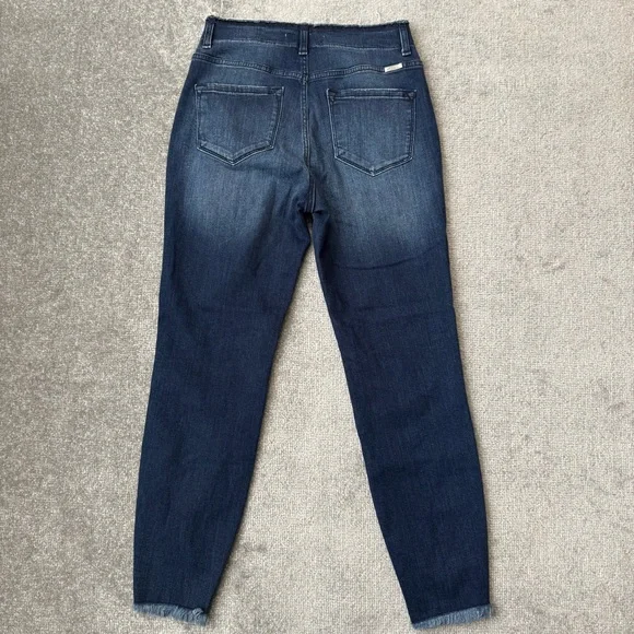 KanCan Jeans Womens 9/28 Distressed High Rise Button Fly Raw Hem Ankle Denim - Picture 9 of 11